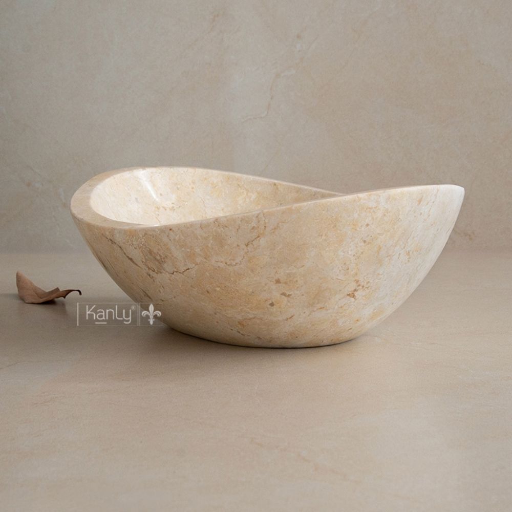 Chậu lavabo đặt bàn Kanly đá marble tự nhiên MAR61FI