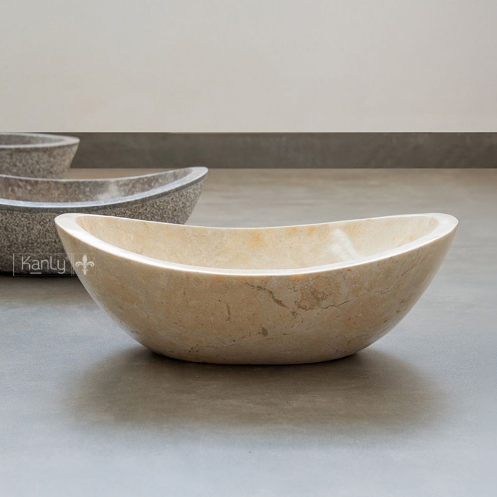 Chậu lavabo đặt bàn Kanly đá marble tự nhiên MAR61FI