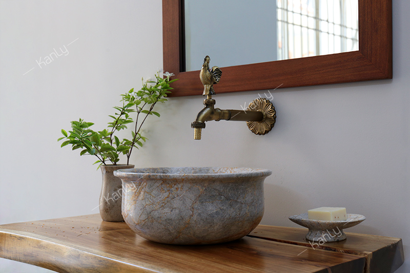 Chậu lavabo đặt bàn Kanly mini đá Marble MAR61V