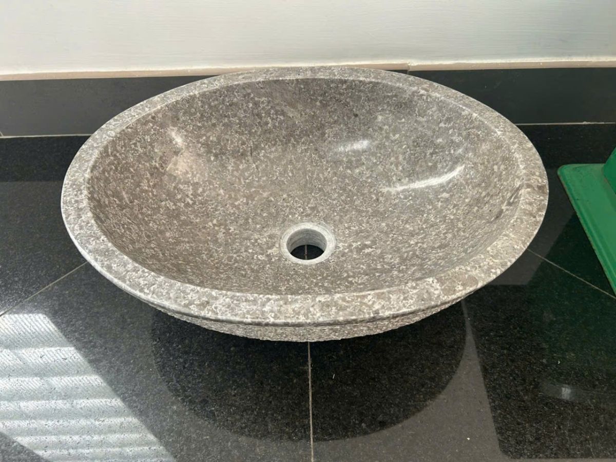 Chậu lavabo đặt bàn Kanly đá grey marble MAR64Fi