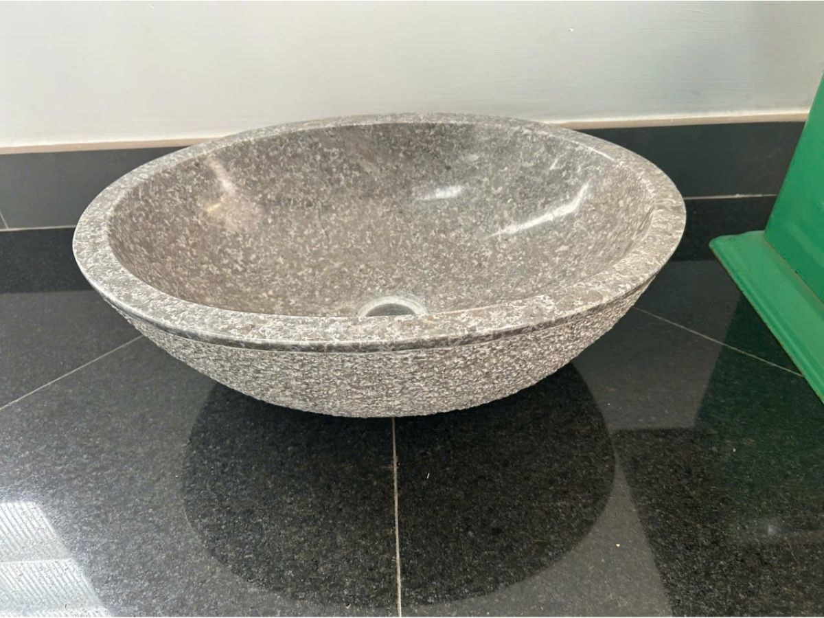 Chậu lavabo đặt bàn Kanly đá grey marble MAR64Fi