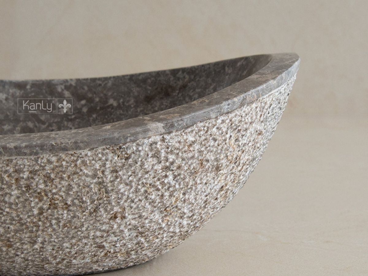Chậu lavabo đặt bàn Kanly đá grey marble MAR64Fi