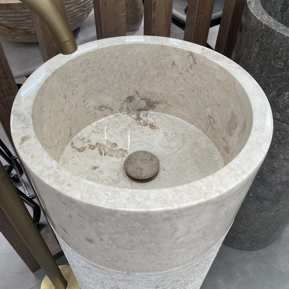 Chậu lavabo đặt bàn Kanly đá Marble Indo tự nhiên MAR71Ci / MAR74Ci