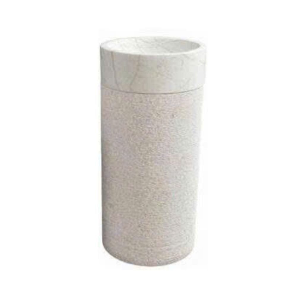 Chậu lavabo trụ đứng Kanly đá trắng sữa MAR73CV