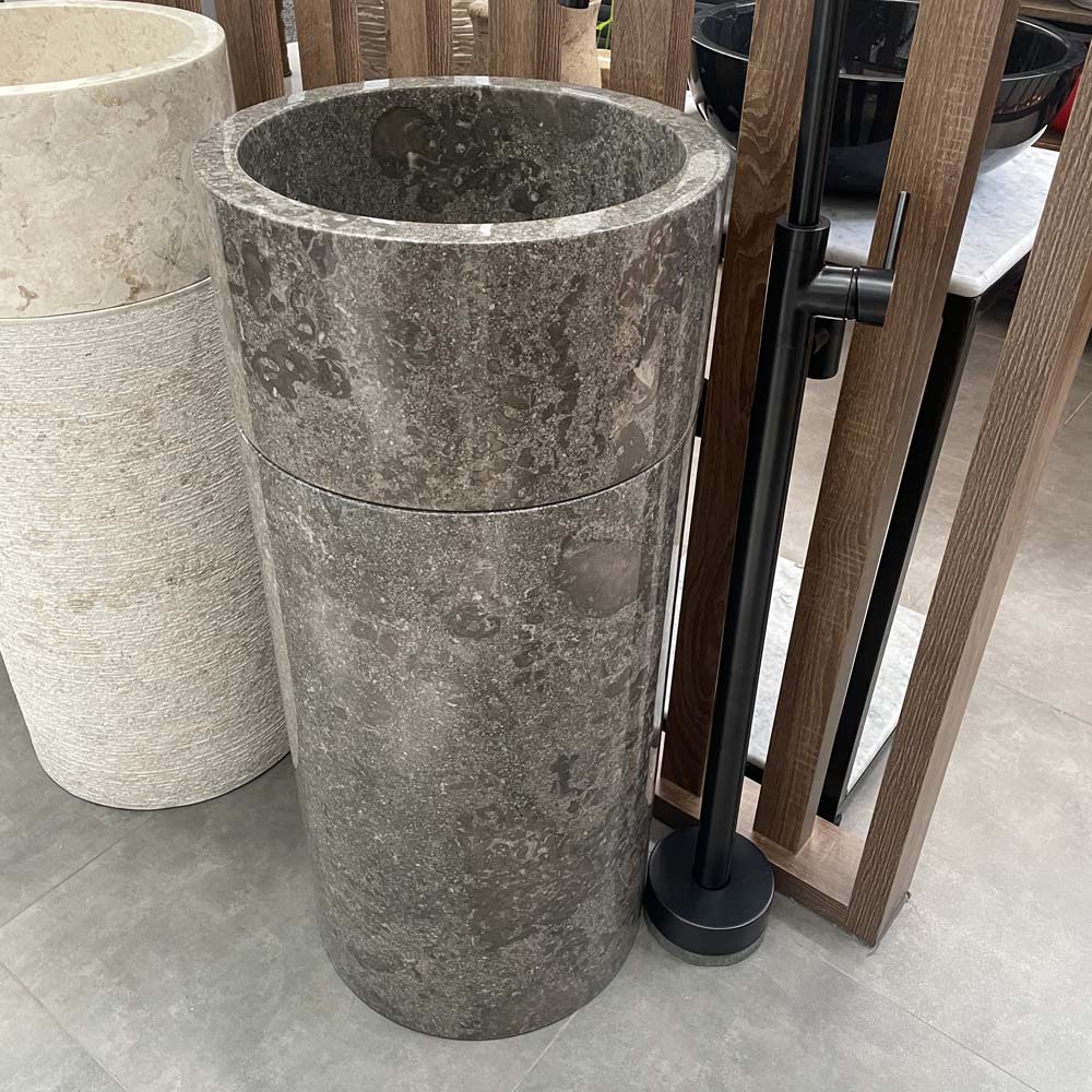 Chậu lavabo trụ đứng Kanly MAR74Fi / MAR71Fi đá Marble tự nhiên Indo