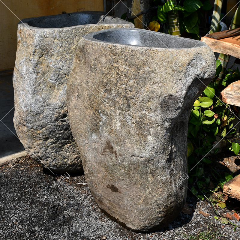 Chân đá cuội nguyên khối để lavabo đặt bàn Kanly MAR75i