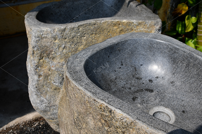 Chân đá cuội nguyên khối để lavabo đặt bàn Kanly MAR75i