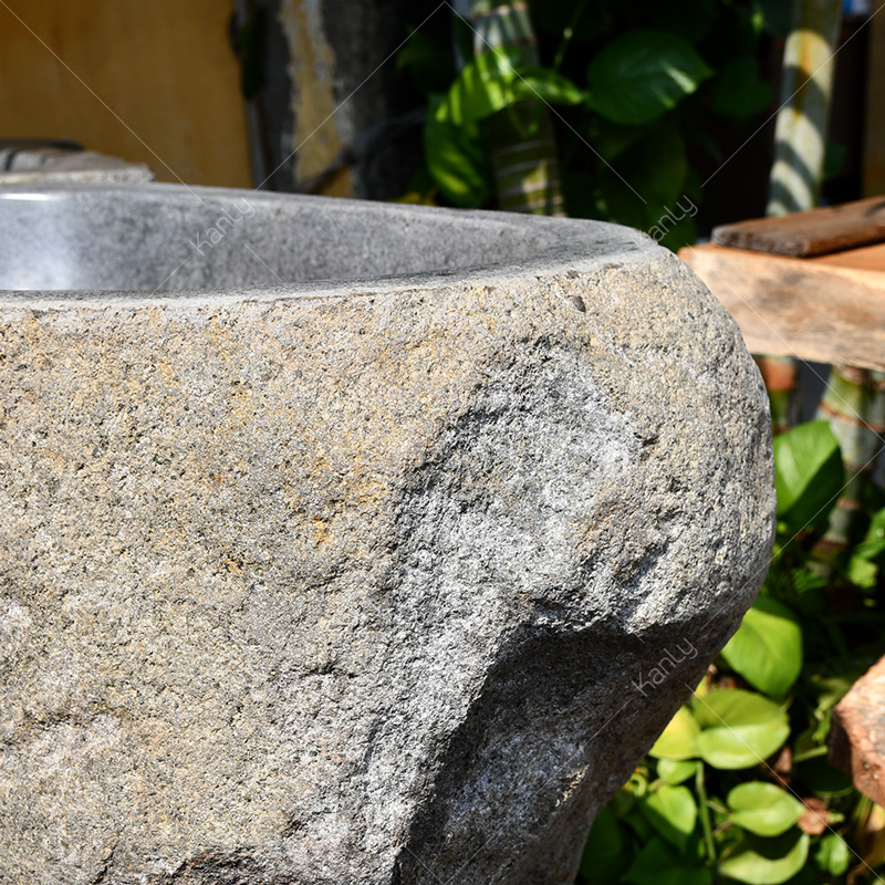 Chân đá cuội nguyên khối để lavabo đặt bàn Kanly MAR75i