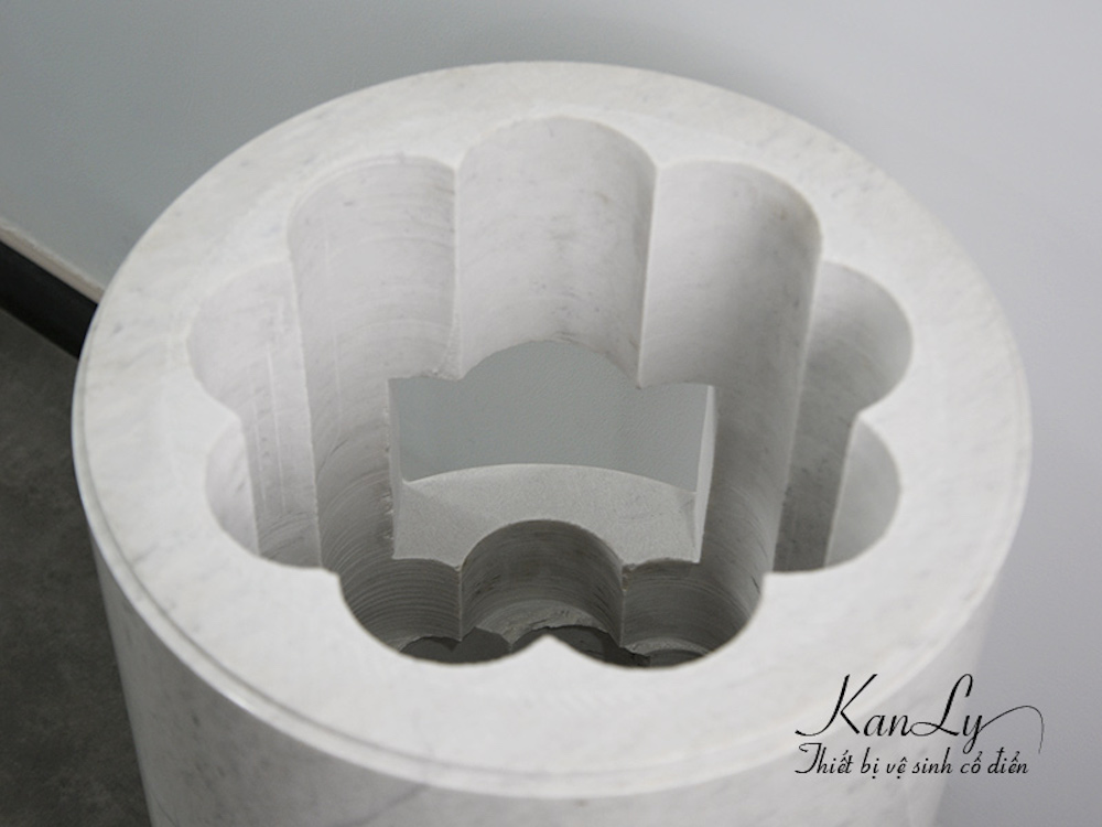 Chậu lavabo trụ đứng Kanly đá marble MAR83CV