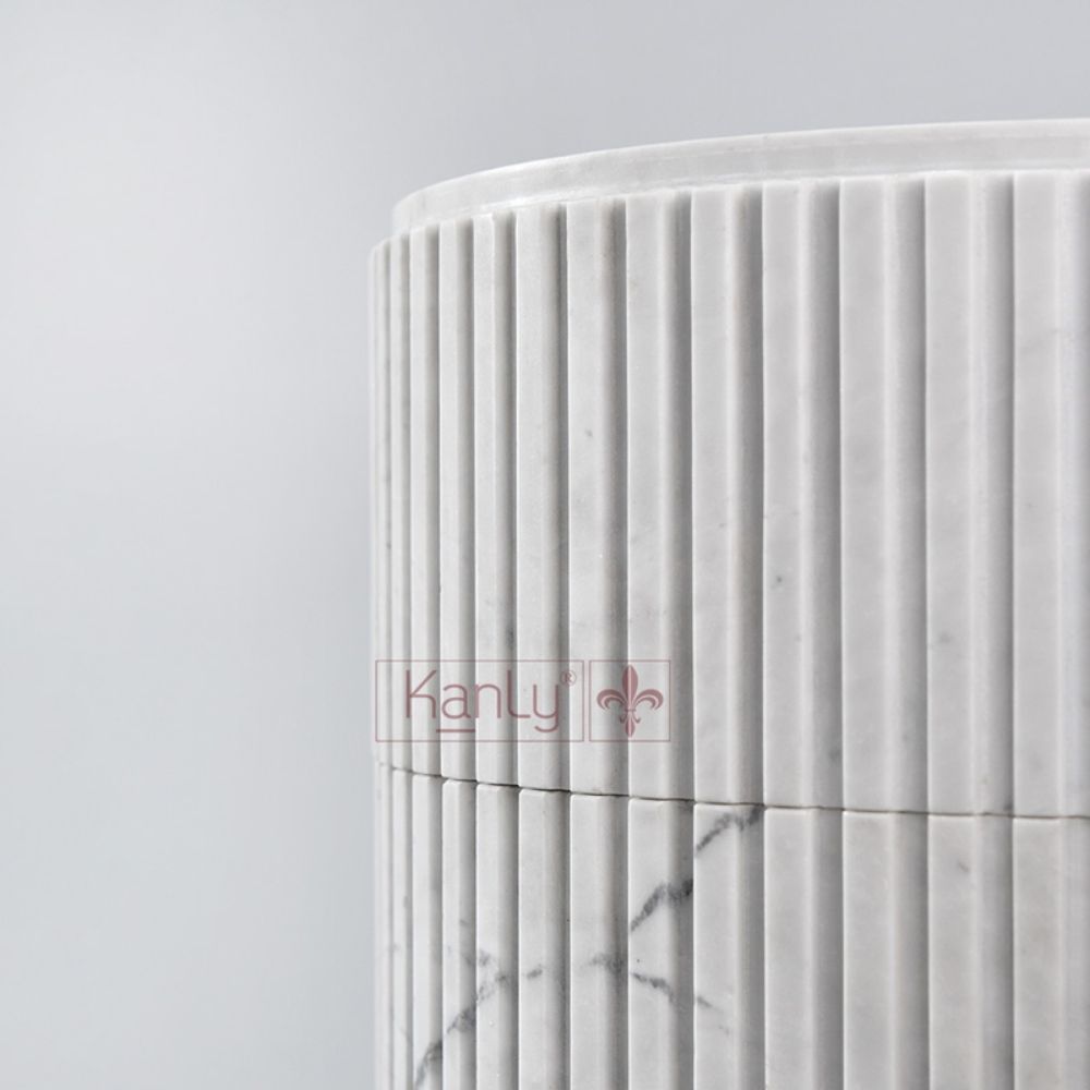 Chậu lavabo trụ đứng Kanly đá marble MAR83EV.02