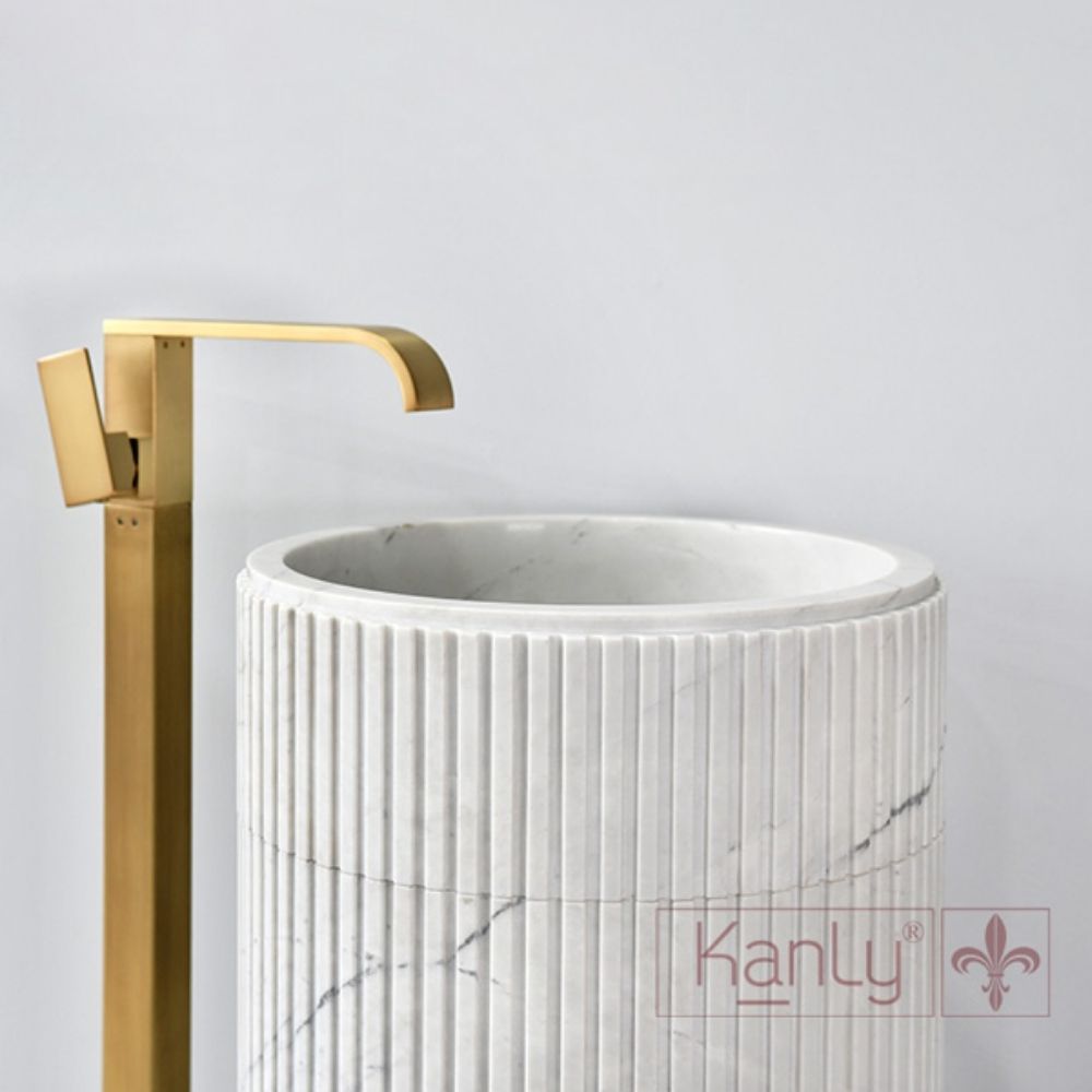 Chậu lavabo trụ đứng Kanly đá marble MAR83EV.02
