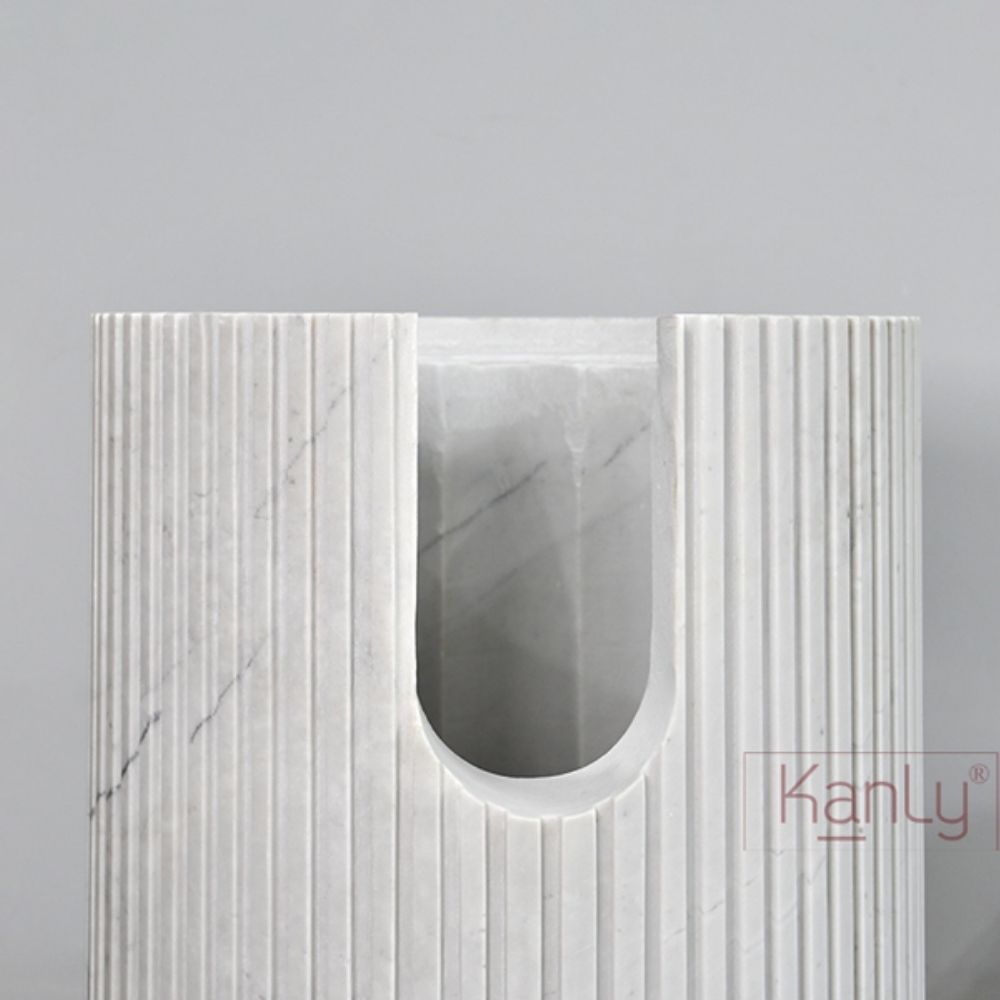 Chậu lavabo trụ đứng Kanly đá marble MAR83EV.02