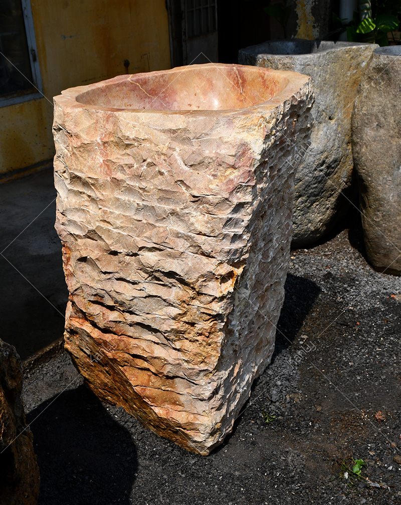 Chậu rửa lavabo trụ đứng Kanly đá Marble MAR84i