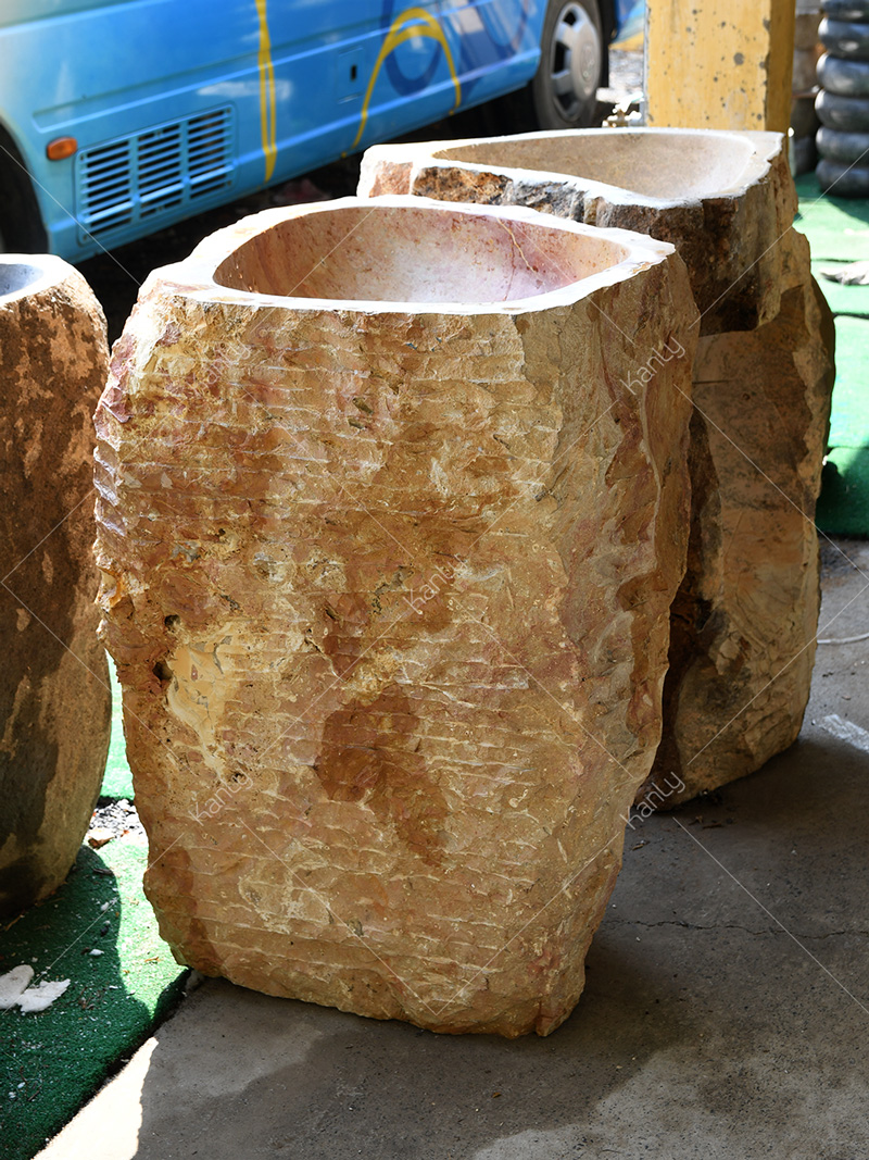 Chậu rửa lavabo trụ đứng Kanly đá Marble MAR84i