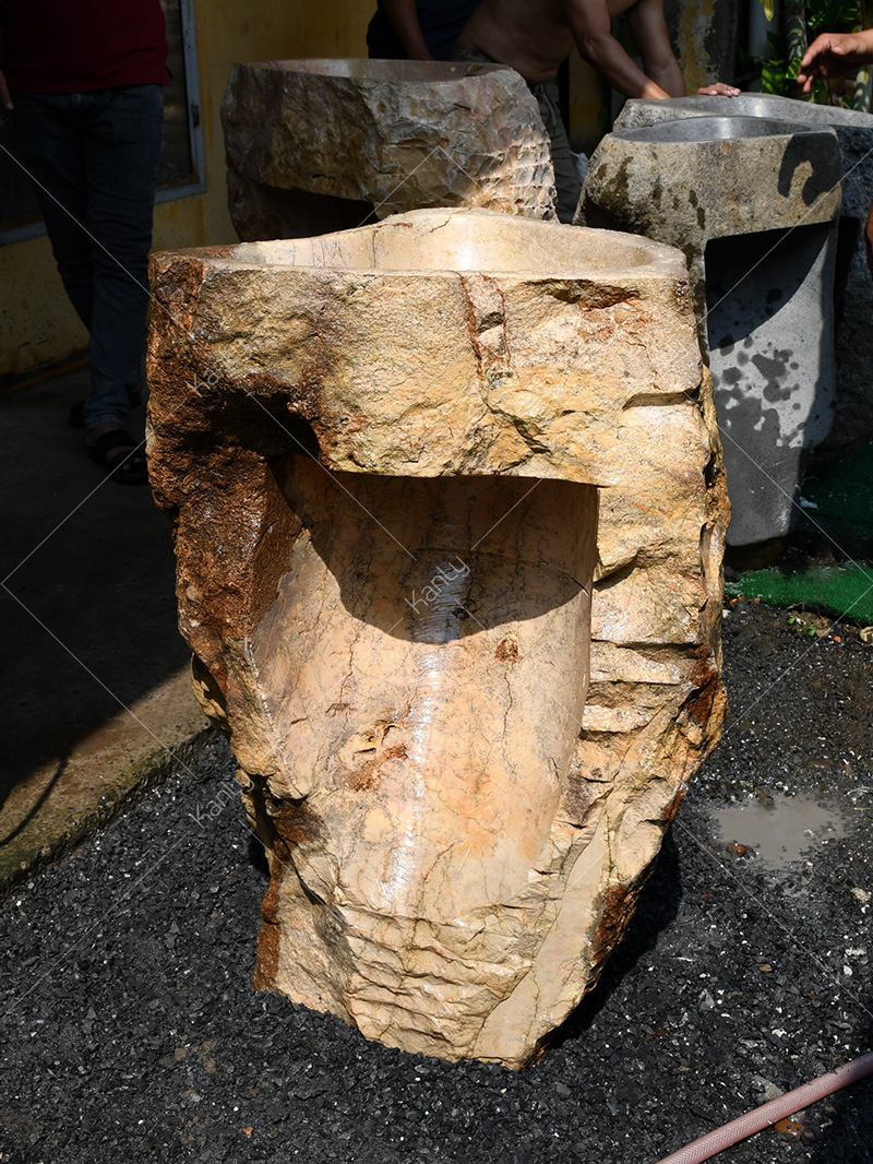 Chậu rửa lavabo trụ đứng Kanly đá Marble MAR84i