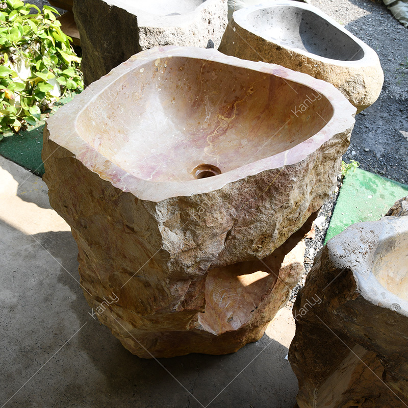 Chậu rửa lavabo trụ đứng Kanly đá Marble MAR84i