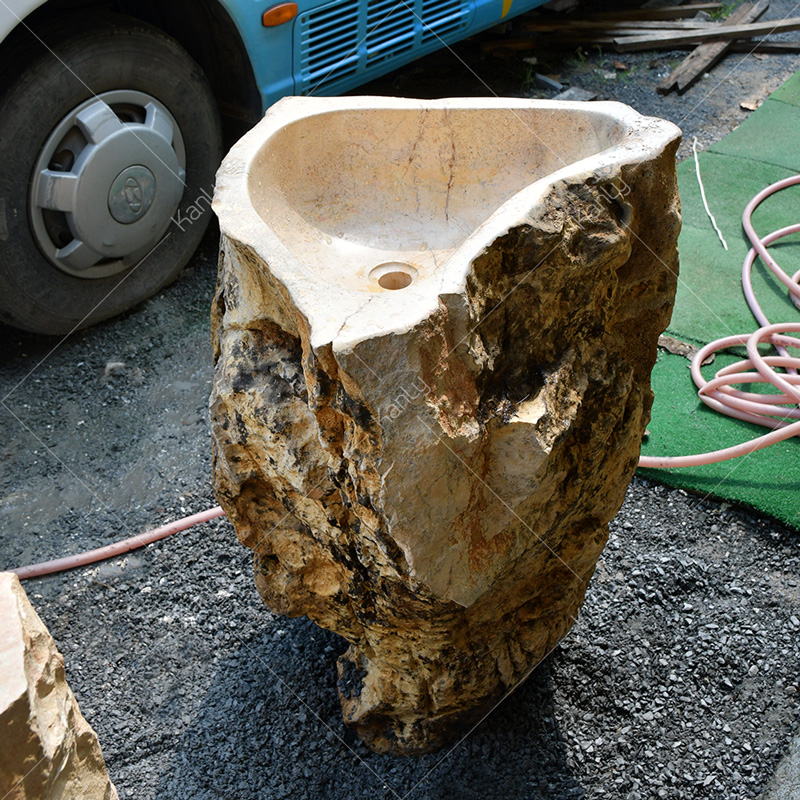 Chậu rửa lavabo trụ đứng Kanly đá Marble MAR84i