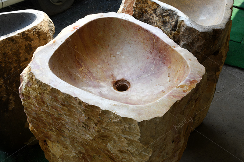 Chậu rửa lavabo trụ đứng Kanly đá Marble MAR84i