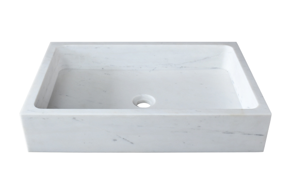 Chậu lavabo đặt bàn Kanly đá tự nhiên hình chữ nhật MAR93V