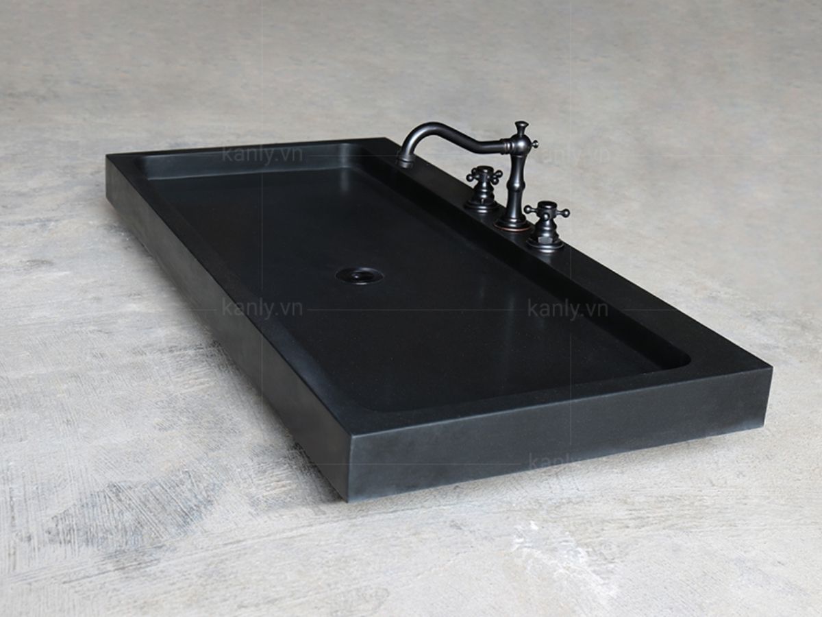 Chậu lavabo đặt bàn Kanly đá đen basalt MAR9H2V