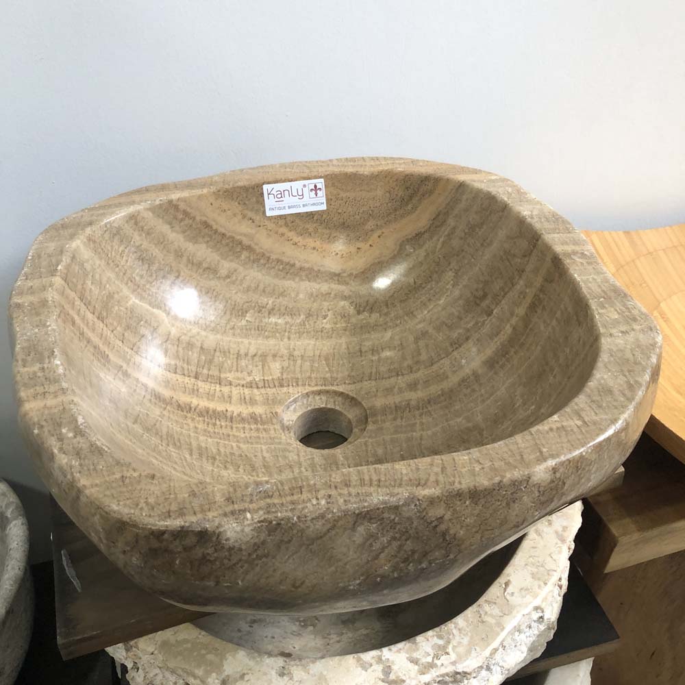 Chậu lavabo đặt bàn Kanly bằng đá ONYX ONY59i