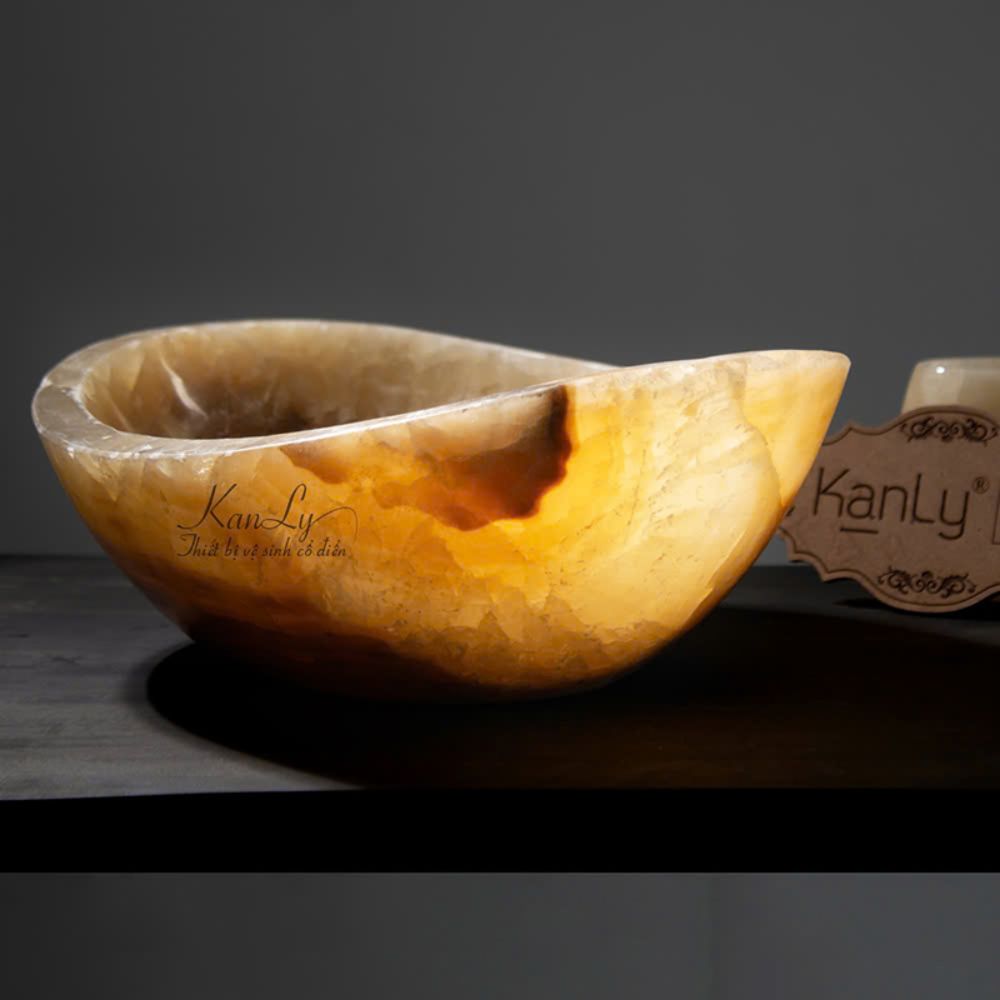 Chậu rửa lavabo đặt bàn Kanly đá tự nhiên ONY61Fi