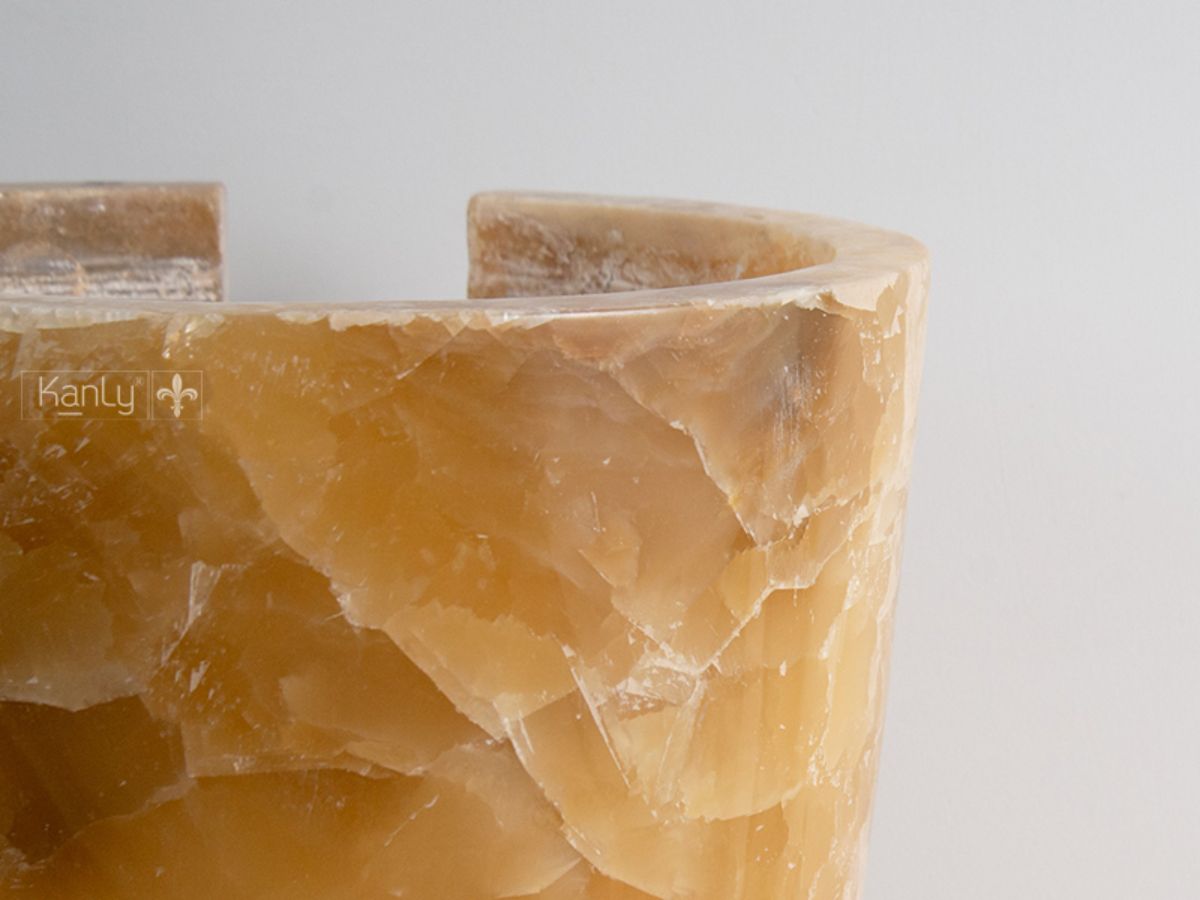 Chậu lavabo trụ đứng Kanly đá onyx ONY79i