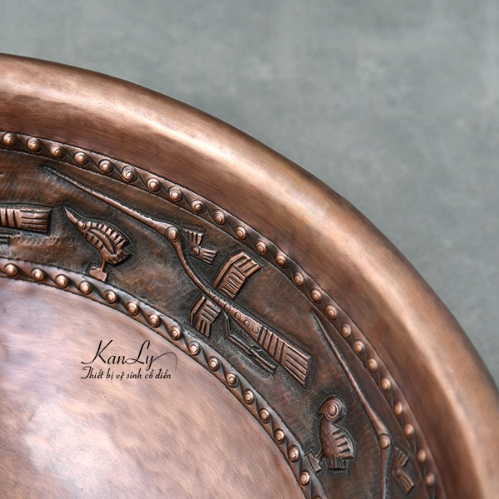Chậu lavabo đặt bàn Kanly bằng đồng RSC305V