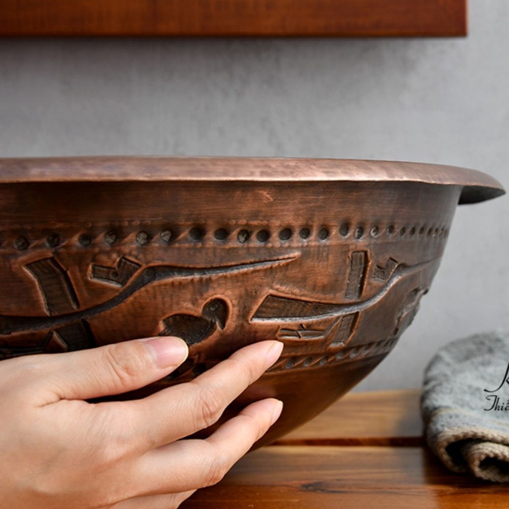 Chậu lavabo đặt bàn Kanly bằng đồng RSC305V