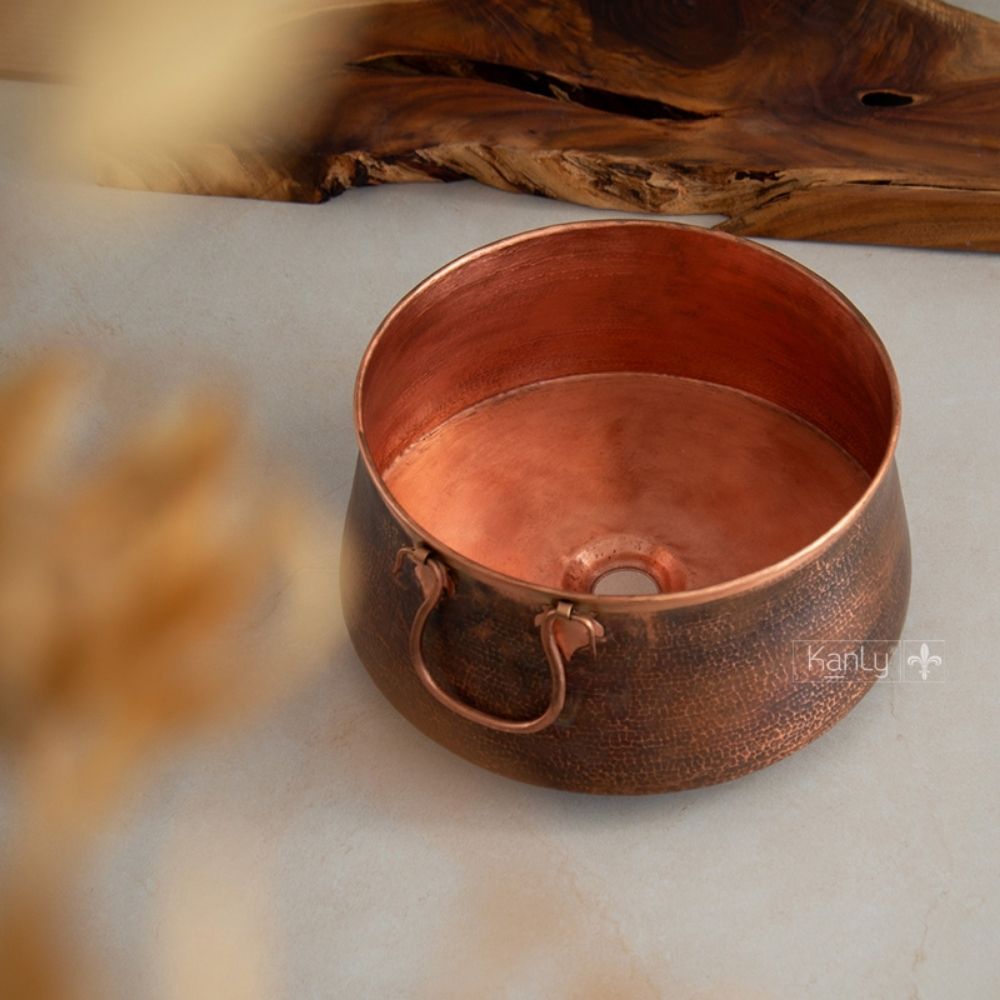 Chậu lavabo đặt bàn Kanly bằng đồng RSC414V