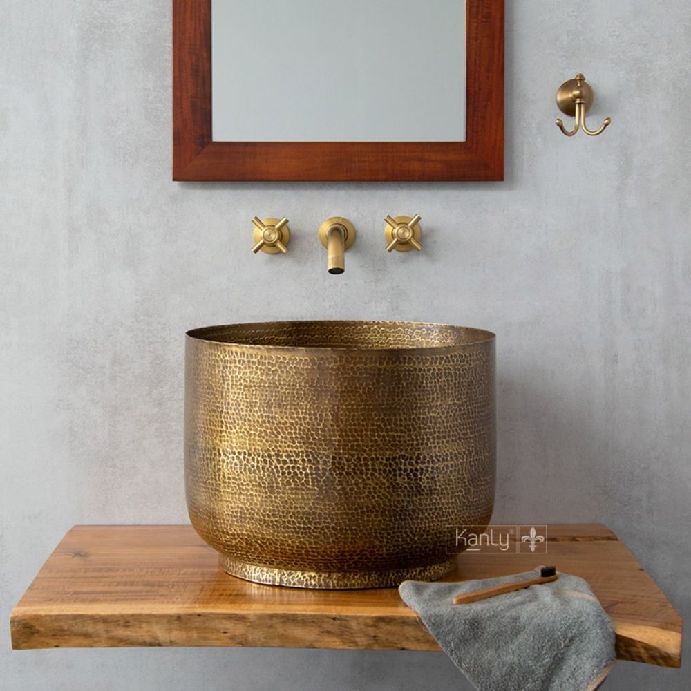 Chậu lavabo đặt bàn Kanly bằng đồng RSC421V