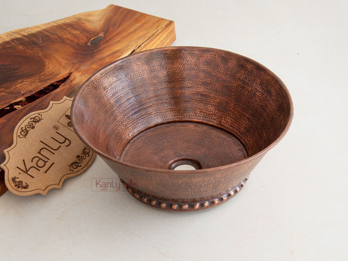 Chậu lavabo đặt bàn Kanly bằng đồng RSC422V