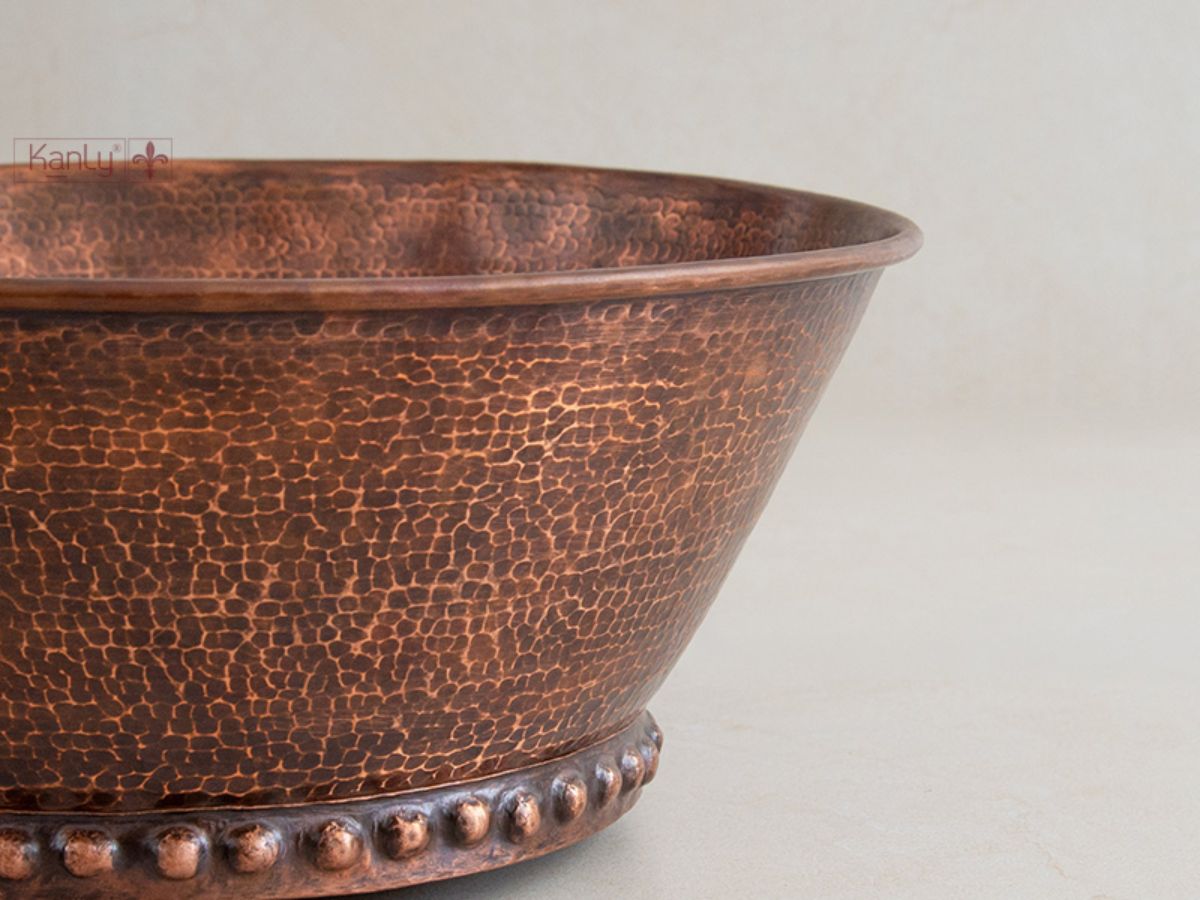 Chậu lavabo đặt bàn Kanly bằng đồng RSC422V