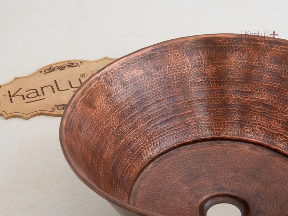 Chậu lavabo đặt bàn Kanly bằng đồng RSC422V