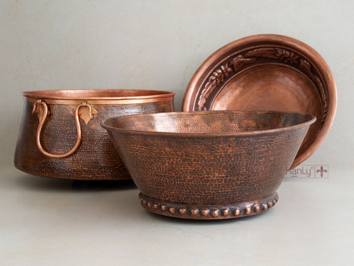 Chậu lavabo đặt bàn Kanly bằng đồng RSC422V