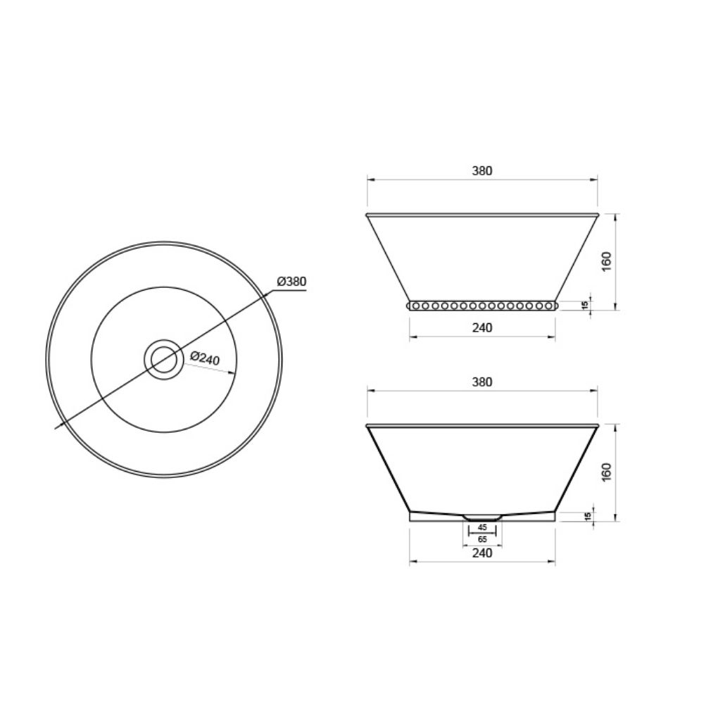 Chậu lavabo đặt bàn Kanly bằng đồng RSC422V