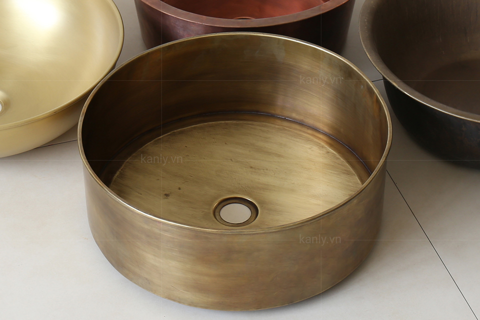 Chậu lavabo đặt bàn Kanly bằng đồng RSC601