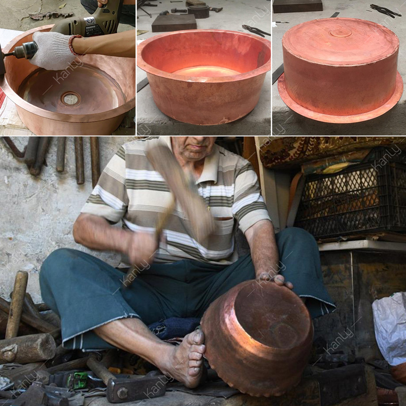 Chậu lavabo đặt bàn Kanly bằng đồng RSC603V