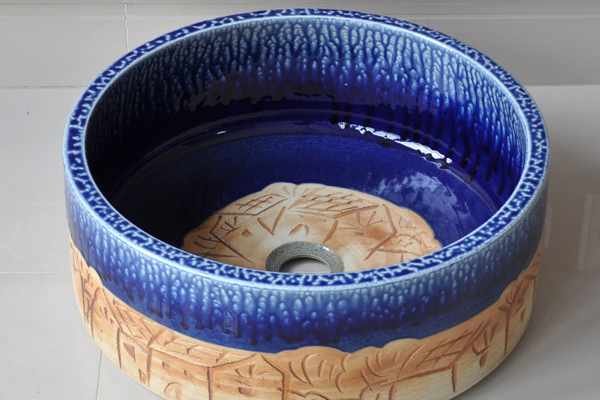 Chậu lavabo đặt bàn Kanly bằng sứ SU005