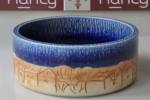 Chậu lavabo đặt bàn Kanly bằng sứ SU005