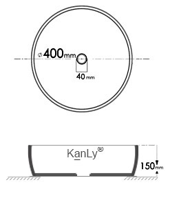 Chậu lavabo đặt bàn Kanly bằng sứ SU005
