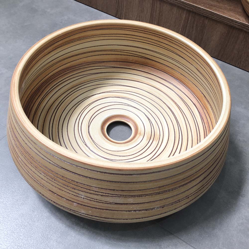 Chậu lavabo đặt bàn Kanly sứ hoa văn SU008