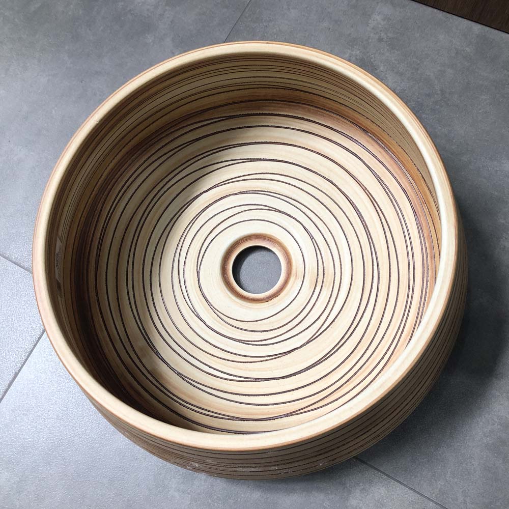 Chậu lavabo đặt bàn Kanly sứ hoa văn SU008