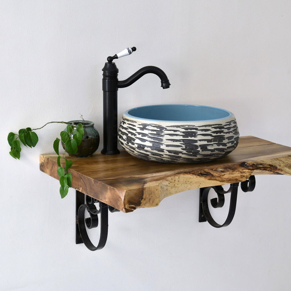 Chậu lavabo đặt bàn Kanly bằng sứ SU010