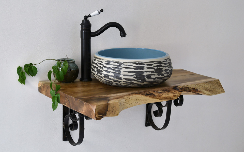 Chậu lavabo đặt bàn Kanly bằng sứ SU010