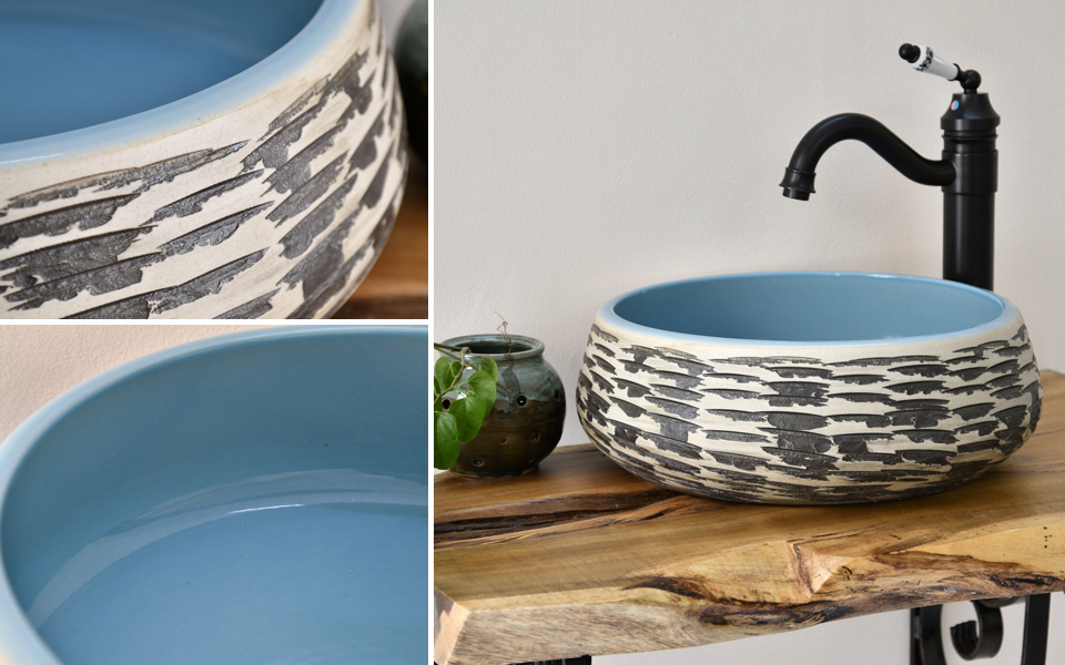 Chậu lavabo đặt bàn Kanly bằng sứ SU010