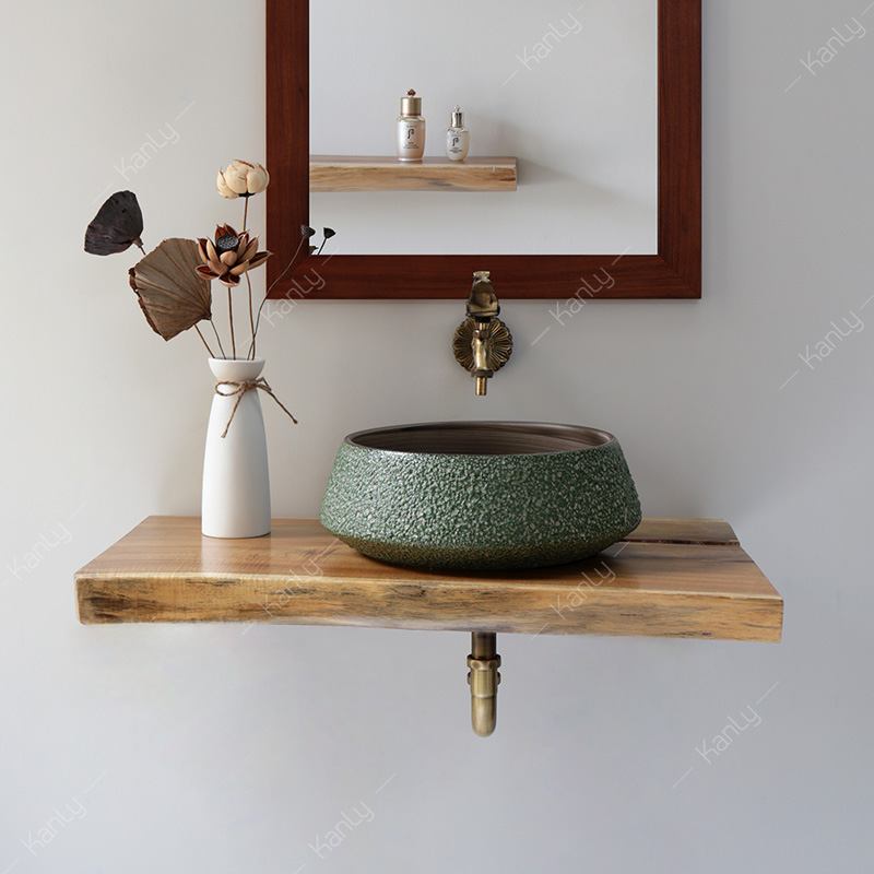 Chậu lavabo đặt bàn Kanly bằng sứ SU012