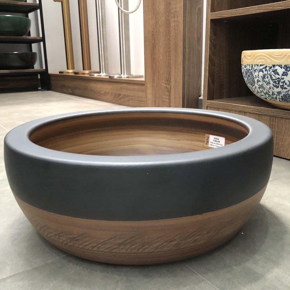 Chậu lavabo đặt bàn Kanly sứ hoa văn SU015