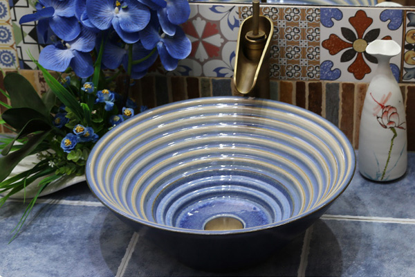 Chậu lavabo đặt bàn Kanly bằng sứ SU017