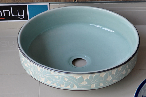 Chậu lavabo đặt bàn Kanly bằng sứ SU111